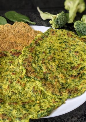 A picture of Spinach broccoli Chilla.