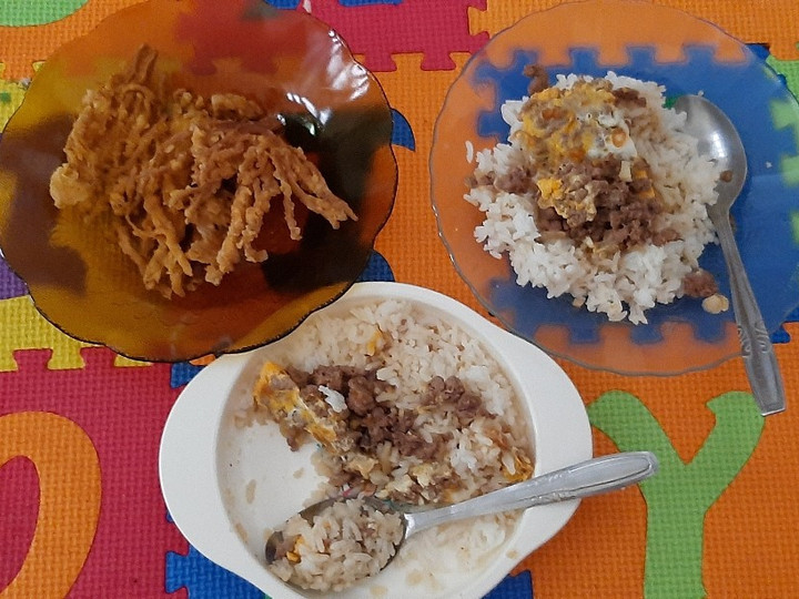 Resep MPASI 12M+ Enoki Crispy, Ayam Telor Ceplok Masak Kecap Enak