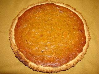 Pumpkin Pie with ricotta cheese, coconut, almonds