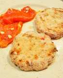 Hamburguesas de merluza con pimientos asados en freidora de aire Cosori 5, 5 L