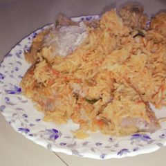 A picture of Fried taro/potatoes rice#mycreativearrowrootrecipecontest#.
