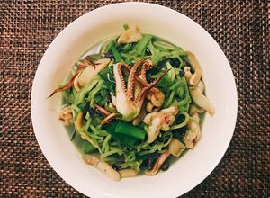 Hình của món Su Su Xào Đầu Mực.