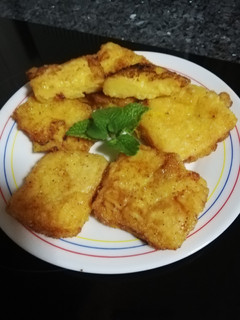 Una foto de Flan frito