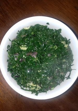 A picture of Onion Sukuma Wiki #throwbackthursdaythree.