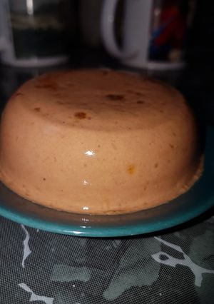 Una foto de Flan de chocolate vegano