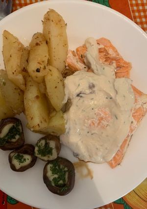 Una foto de Salmón a la parrilla