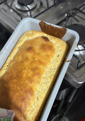 Una foto de Budín proteico de banana 😁💪🍌