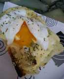 Pan a la fugazzeta coronado con huevo poché 🍞🍳