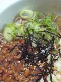 Chilled Soba with Natto and Crunchy Toppings