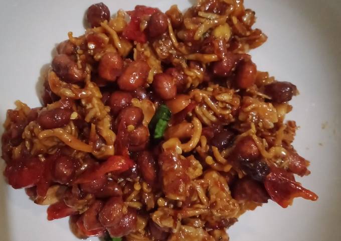 Resep Ikan teri medan + kacang tanah dan tempe yang Bisa Manjain Lidah