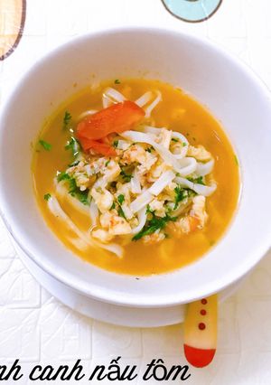 Hình của món Bánh canh nấu tôm cho bé.