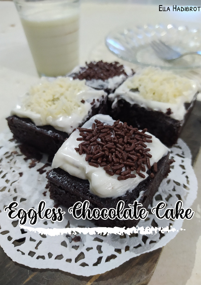 Foto resep Eggless Chocolate Cake (Kue Potong)