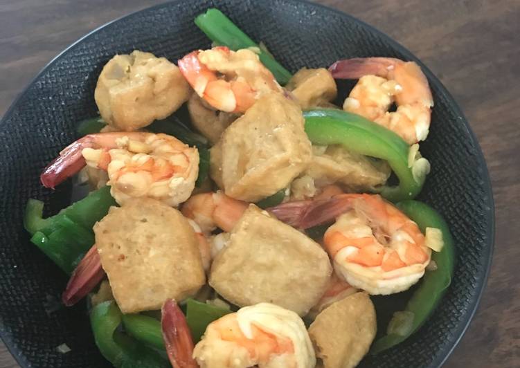 Tahu udang paprika kecap
