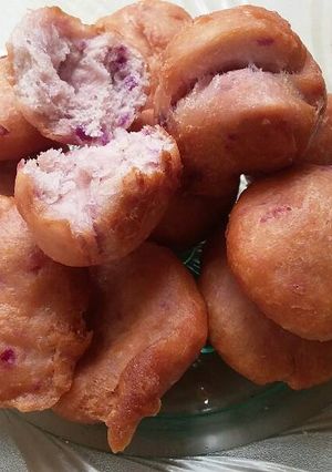 Foto resep Donat ubi ungu (renyah tanpa telur)