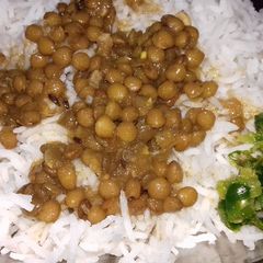 A picture of Kali Masoor Daal with Boiled Rice.