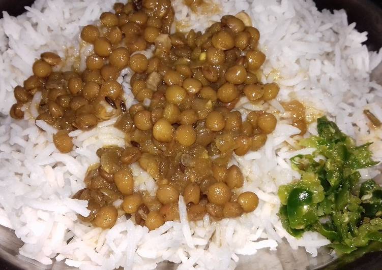 Kali Masoor Daal with Boiled Rice