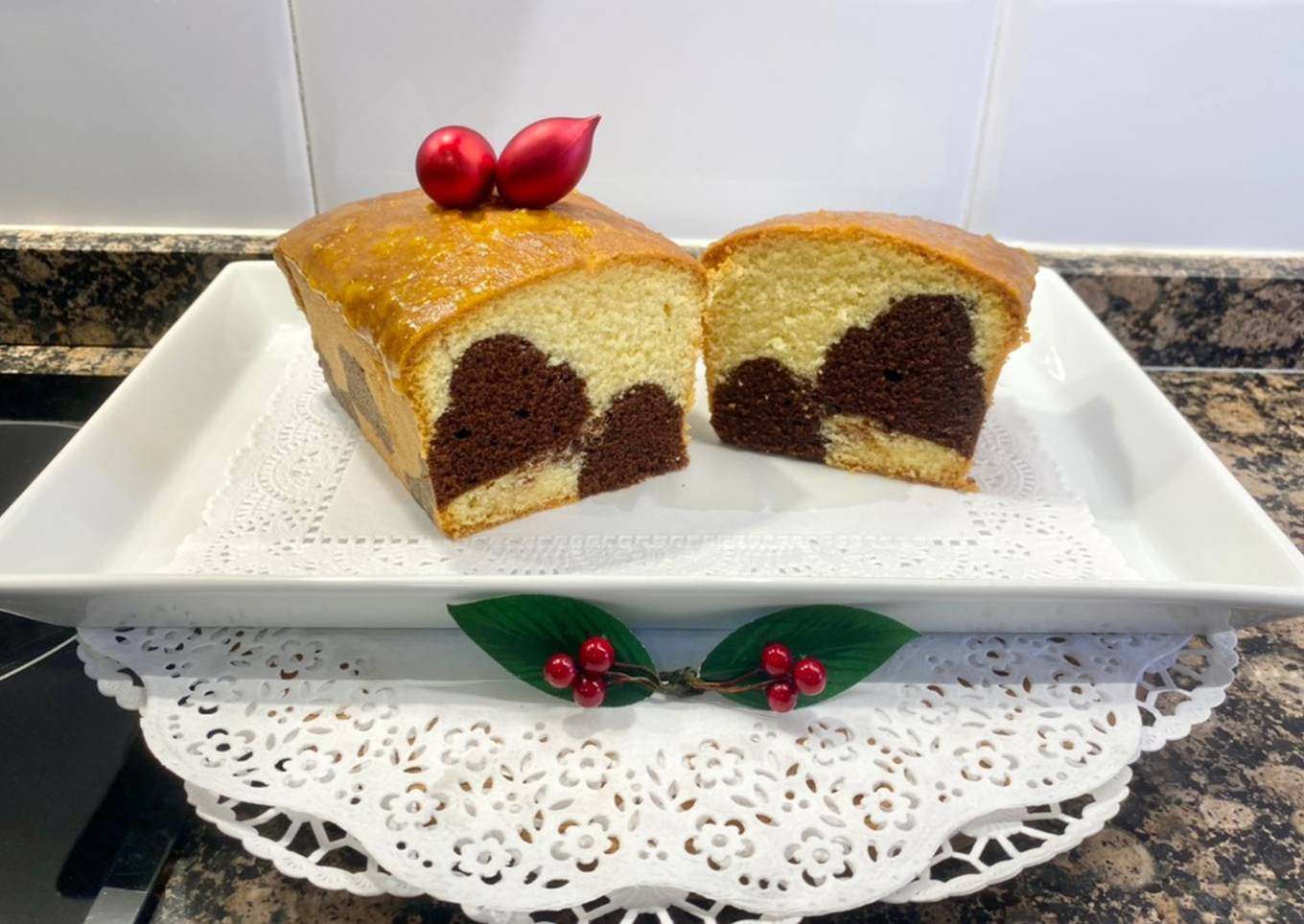 Pastel chocolate y vainilla “ sin gluten “ (bajo en azúcar)