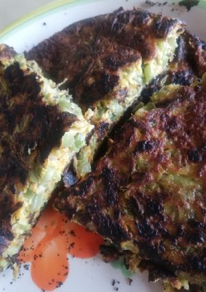 Una foto de Tortilla de Porotos Verdes con Zanahoria