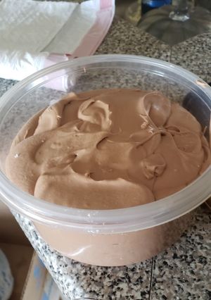 A picture of Chocolate coffee buttercream frosting.
