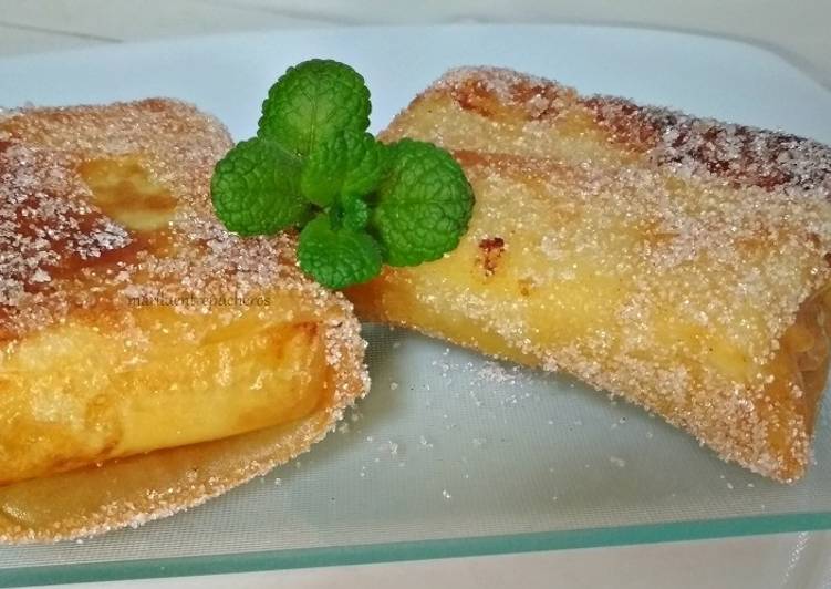 Leche frita con pasta filo