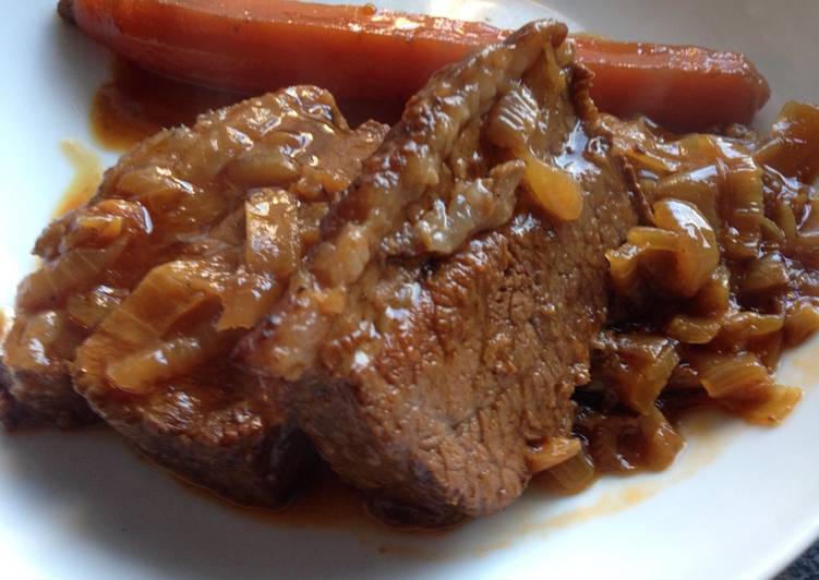 Steps to Prepare Speedy Slow Cooked Beef Brisket with Onions