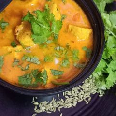 A picture of Rajasthani gatte ki sabji.