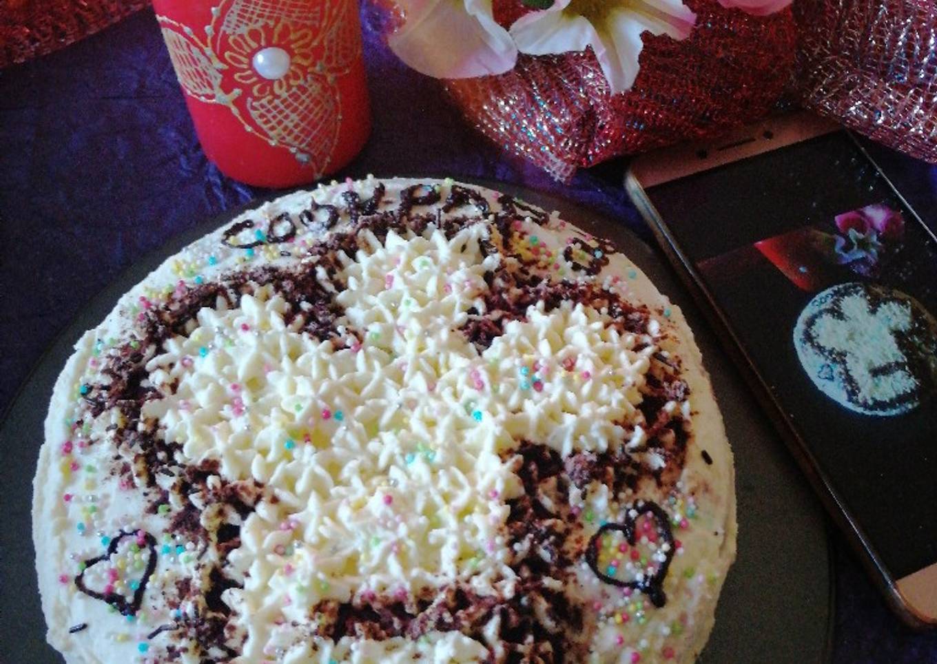 Chocolate cake with chef's hat