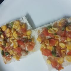 Corn Bread open sandwich A picture of Corn Bread open sandwich.