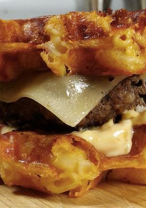 Una foto de La Gofre-hamburguesa