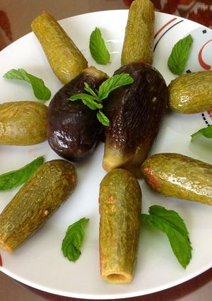 صورة لوصفة طريقة عمل محشي الباذنجان والكوسا