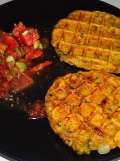 Une photo de Gaufres de patate douce (vegan)