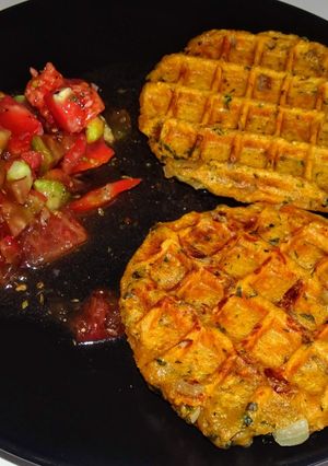 Une photo de Gaufres de patate douce (vegan)