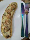 Plátano macho con camarón y queso