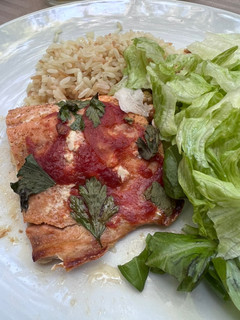 Una foto de Salmón al horno