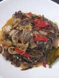 Oseng Jantung Pisang Udang Kering