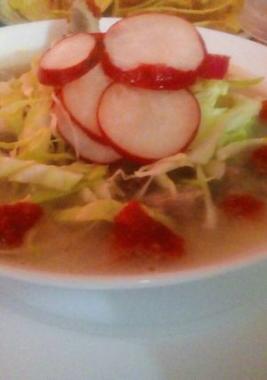 Una foto de Pozole