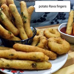 Potato Rava fingers A picture of Potato Rava fingers.