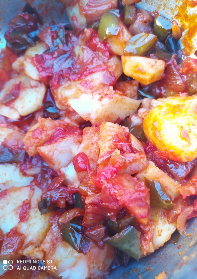 Una foto de Patatas cocidas con fritada
