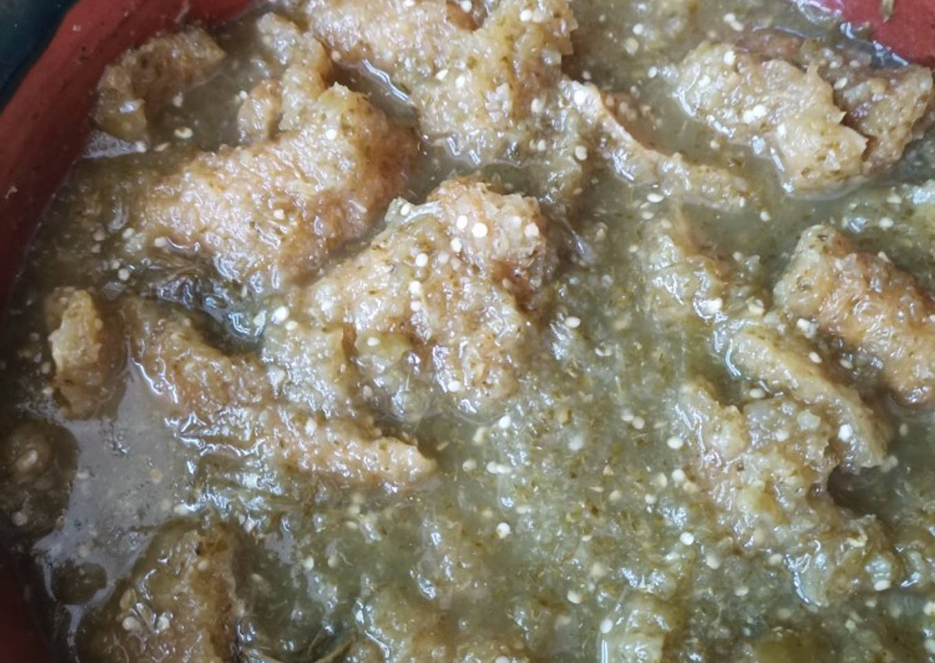 Chicharrón en salsa verde