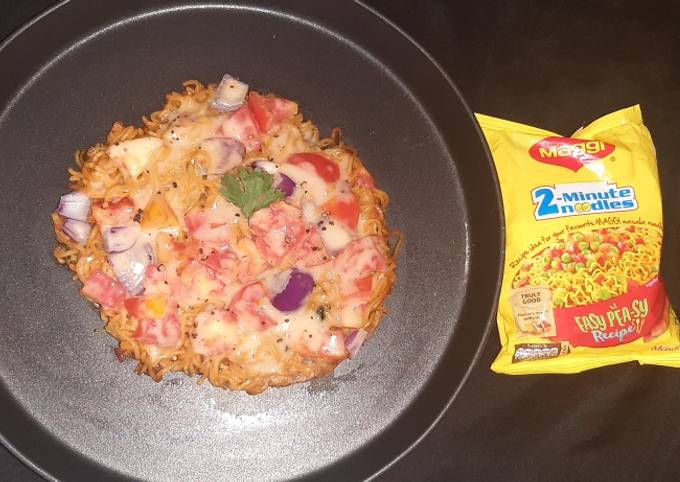 Left over roti maggi mayo pizza