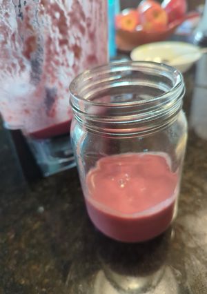A picture of PB&J smoothie.