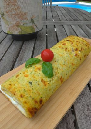 Une photo de Roulé courgettes et saumon