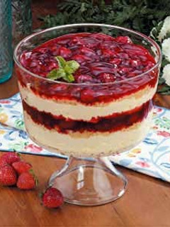 A picture of STRAWBERRY CHEESE CAKE TRIFLE.