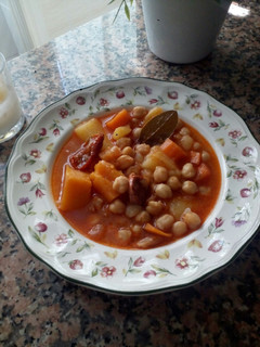 Una foto de Garbanzos con calabaza