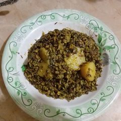 Methi daal aloo A picture of Methi daal aloo.