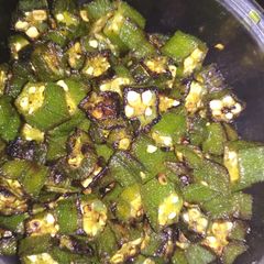 Bhindi fry A picture of Bhindi fry.