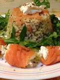 Riso integrale con salmone,zucchine, e robiola