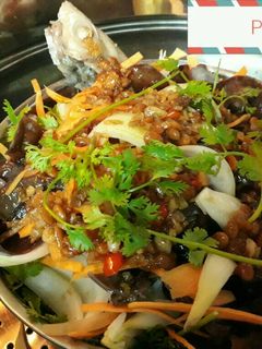 Hình của món Cá diêu hồng chưng tương.
