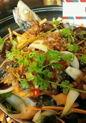 Hình của món Cá diêu hồng chưng tương.
