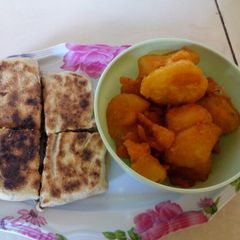 A picture of Mkate wa nyama #snacksrecipe#4weekschallenge #authormarathon.